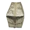 Configuração de fábrica-fazendo bolsa de maquiagem com glitter pó dourado e prateado bolsa de maquiagem configuração-fazendo logotipo "fábrica profissional"
