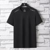 Camiseta Masculina Transfronteiriça Nova de Seda Gelo Respirável Esportes Lazer ao Ar Livre Secagem Rápida Gola Redonda Manga Curta Vendas Diretas de Fábrica Pode Ser Enviada em Nome de