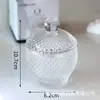 Atacado do Fabricante Pote de Doces de Vidro Cristalino Embossado Estilo Nórdico Retrô, Pote para Armazenamento de Joias Doméstico, Peça Decorativa de Exibição