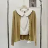 Nueva Colección de Otoño Ruoxin: Conjunto de Dos Piezas: Chaleco y Cárdigan Estilo Coreano con Cuello Peter Pan