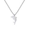 Nuevo collar de animales marinos con colgante de delfín, cadena de clavícula de comercio exterior, joyería de moda sencilla, collar de acero inoxidable 304