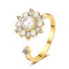 Anillo giratorio transfronterizo nuevo, diseño de nicho femenino, anillo giratorio personalizado de moda, estilo frío moderno, ligero y de lujo.