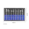 Transfronterizo 10 Piezas Aleación Cabezal de Rectificado Talla en Madera Lima de Rectificado Talla de Raíz Cuchillo de Tallado 3-6 Mm Lima Rotatoria Cabezal de Rectificado de Doble Grano