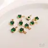 Colgante Pequeño de Oro Real Electrochapado de 14K Incrustado con Circonita Brillante Color 3A Circonio Colgante Pequeño Hecho a Mano DIY Accesorios para Colgar Joyería