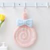 Toalla de mano se puede colgar toalla de mano Súper absorbente dibujos animados para niños bola de mano paño de mano cocina forro polar de coral
