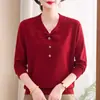 Elegantes Tops de Punto para Madres, Ropa para Mujeres de Mediana Edad, Nuevos Jerséis Primavera y Otoño 2026, Camisetas Básicas a la Moda para Mujeres de Mediana Edad y Mayores