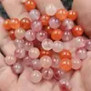 Contas redondas de quartzo, contas soltas de jade, contas redondas de ágata vermelha do sul de imitação, acessórios para joias de pulseira e colar, contas de jade para atacado