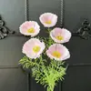 5 Cabeças de Flores Artificiais de Papoula 3D para Decoração de Salão de Casamento, Flores Artificiais Estilo Ins para Paisagismo, Arranjos de Flores, Decoração de Casa, Flores Artificiais