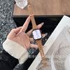 Correa de Cuero de Cabra con Anillo Metálico para Cintura Pequeña Adecuada para Apple S10 S11 Xiaomi Huawei Gt6 Fit4 Pulsera de Cuero