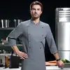 Roupa de Trabalho para Chef Estilo Stretch Outono e Inverno Manga Longa Hotel Restaurante Ocidental Cozinha dos Fundos Roupa de Trabalho para Confeiteiro para Homens