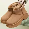 Nuevas Botas de Nieve Estilo Coreano 2026 para Mujer, Transfronterizas de Suela Gruesa que Aumentan la Altura, Botas de Algodón Gruesas de Felpa, Zapatos de Algodón de Gamuza a la Moda para Mujer