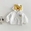 Jaqueta de Ar Condicionado Super Fofa para Bebê 2026 Nova Verão Meninos Estampa de Desenho Capuz Jaqueta Fina Moda Verão Infantil