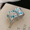 Pulsera Redonda Asimétrica con Acrílico Difuminado Moda Europea y Americana Nueva Pulsera Versátil Joyería de Mano de Nicho de Gama Alta para Mujeres