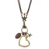 Nuevo Collar Largo con Forma de Corazón Inspirado en el Zen de Estilo Chino para Mujer, Cadena para Suéter Versátil de Capas Retro Étnico, Accesorio Popular de Nicho