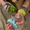 Pulsera geométrica de cuentas acrílicas transfronteriza europea y americana, diseño de nicho exagerado, lujo ligero, sensación de alta gama, accesorio de mano personalizado
