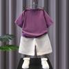 Traje de Manga Corta Moda para Niños Estilo Coreano Niño Ropa Delgada Suelta de Verano 2025 Nuevo Moda Urbana para Niños