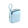 Mini Carregador Portátil Compacto Pd Super Rápido 10000Mah Power Bank 3C com Cabo Embutido e Logotipo Personalizável