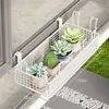 Estante Colgante para Flores de Balcón para Uso Doméstico, Estante de Almacenamiento para Plantas Verdes sin Taladro, Organizador de Plantas en Macetas de Doble Capa para Suculentas y Cactus