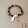 Pulsera de cinabrio Suerte Suerte Pulsera de cuentas para hombre y mujer año animal regalo seguro joyería de estilo antiguo