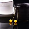 Pendientes dorados Peli Plata 925 ámbar vivo cera de abeja amarillo aceite de pollo moda retro temperamento pendientes pendientes para mujer