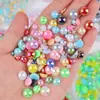 Conjunto de Caixa de Flores de Ameixa Pérola Artificial Semicírculo Ab Colorido Patch para Unha de Base Plana Cor Mista Acessórios de Joia Capa de Celular DIY