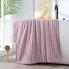 Etiquetado Transfronterizo, Rayas de Color Catiónico Tejido de Punto por Urdimbre, Toallas Gruesas de Terciopelo Coral, Toallas de Baño, Suaves, Absorbentes y Libres de Pelusa