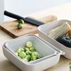 Cesta Rectangular de Plástico para Lavar Verduras para Cocina Japonesa Doméstica Cesta para Escurrir Cesta Hueca para Almacenar Fruta con Filtrado de Agua Juego de Tres Piezas