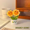 Decoração de Mesa Girassol Enfeites Artesanais Decoração de Escritório Flor Tecida Produto Acabado Presente de Aniversário para Mulheres Novo Estilo