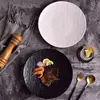 Plato para bistec, plato poco profundo de plástico creativo estilo japonés con patrón de piedra, plato de alta gama para comida occidental en casa, plato ligero de lujo para pasta, especial para uso en cocina y hotel