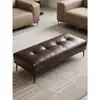 Banqueta de sofá minimalista italiana banqueta para trocar de sapato hall de entrada banqueta longa de couro banqueta de apoio ao lado da cama