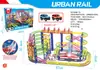 Carrinho de Trilho Elétrico de Montagem de Engenharia Vendido Quente Transfronteiriço Trem de Dinossauro de Bombeiros Urbanos Trilha Brinquedos para Meninos e Meninas