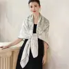 Quarto com Ar Condicionado Xale Grande Lenço de Seda e Lã Roupa Exterior para Mulheres 2026 Novo Estilo de Verão Fino Toque de Luxo Temporada de Verão