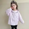 Cortavientos morado estilo coreano con conejito para niñas, nueva colección primavera/otoño 2026, top moderno y a la moda para niñas pequeñas
