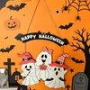 Letrero de bienvenida para puerta de Halloween bestseller transfronterizo, decoración de corona de calabaza esqueleto, adorno colgante de Halloween con letrero de corona
