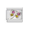 Novo Estilo Pulseira Módulo Italiana Soldada Cravejada de Diamantes com Gotejamento de Óleo Pulseira de Charme Italiana