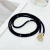 Corrente para Pendurar Celular com Contas Redondas Totalmente de Diamante Longa Corrente para Pendurar no Corpo com Strass Pingente de Bolsa com Contas Douradas Modelo Popular de Venda Quente no Comércio Exterior para Mulheres