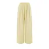 Calça Casual Esportiva Feminina Versátil Estilo Americano Picante Reta Solta Emagrecedora com Cordão, Outono Cintura Alta Wide Leg Comprimento Total