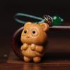 Antiguo Sándalo Verde Tallado Lindo Panda Luchador Cadena para Teléfono Móvil Colgante para Bolso Llavero para Mujer Regalo