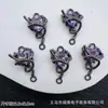 Colgante Doble Corazón Colorido con Microincrustaciones de Circonita, Charm de Corazón Entrelazado, Accesorios de Joyería para Pulsera de Cuentas DIY