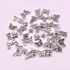 Plata de Xizang 100 Piezas pulsera collar de cuentas mariposa pulsera cuentas espaciadoras cuentas sueltas accesorios para joyería DIY bolsa mixta venta al por mayor