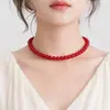 Colar de Pérolas Feminino Dia das Mães Vidro Pérola Imitação Branco Contas Redondas Joias Acessórios Cheongsam Corrente de Clavícula Corrente de Colar