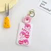 Oso Fresa Chica Corazón Tarjeta de Comida Estudiantil Tarjeta de Autobús Tarjeta de Acceso Set Metro Pulpo Anti-Pérdida Colgante Hebilla de Mochila