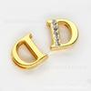 8MM Dourado Meio Diamante Letra DIY Acessórios de Joia Peças Vestíveis Acessórios Liga de Zinco Contas de Letras Inglesas