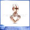 Pandora Cuentas de Cobre Blanco Plateado Accesorios DIY Colgante Alas de Ángel Colgante Campana Oro Rosa