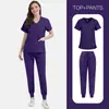 Nuevo Conjunto de Dos Piezas Unisex de Estilo Coreano Calidad de Exportación Alta Elasticidad Cómodo para Estudiantes Doctores Uniforme de Cirugía Dental Uniforme de Cirugía Lavable