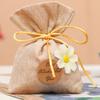 Atacado do Fabricante Pequena Bolsa Sachet de Camélia Design de Logo Sachet Bolsa de Algodão e Linho Sachet Bolsa de Embalagem Bolsa Vazia