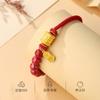 Minuyue Plata Pura 999 Mantra de Seis Palabras Cinabrio Pulsera Trenzada para Mujer Alto Contenido Arena Imperial Estilo Nacional Pulsera de Alta Gama
