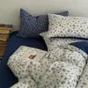 Conjunto de Lençol de Gaze Bufante Estilo Retrô Quatro Peças, Capa de Edredom Floral Pequeno Classe A, Roupa de Cama Nantong, Conjunto de Três Peças para Dormitório 4