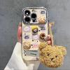 Funda para Teléfono Móvil Apple 15 Oso Donut iphone14 Ventana Grande 13 Soporte con Pulsera 12 Resistente a Caídas 11