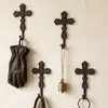 Gancho retro abstracto de hierro fundido cruzado nórdico, gancho para abrigos para detrás de la puerta, gancho decorativo para la pared de la entrada del hogar